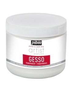 Pebeo Extra Fine Artist Acrylics Auxiliaries - Transparent Gesso - 500 ml jar