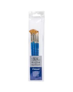 Winsor & Newton Cotman Watercolour Synthetic Hair Brush - Assorted Set- Short Handle - Pack of 5 - Set 1