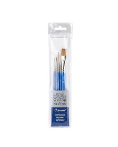 Winsor & Newton Cotman Watercolour Synthetic Hair Brush - Assorted Set- Short Handle - Pack of 5 - Set 2