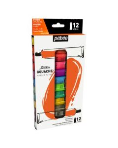 Pebeo Studio Gouache - Set of 12 Colours in 12 ML Tubes