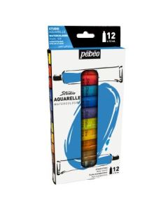 Pebeo Studio Aquarelle Fine Watercolours - Set of 12 Colours in 12 ML Tubes