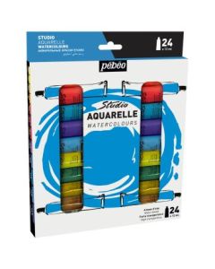 Pebeo Studio Aquarelle Fine Watercolours - Set of 24 Colours in 12 ML Tubes