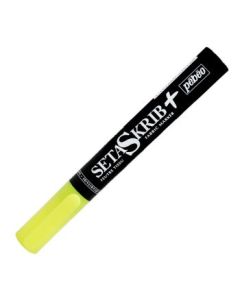 Pebeo SetaSkrib+ Light Fabrics Marker - Fluorescent Yellow (13) - Brush Tip (1 mm)