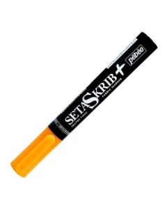 Pebeo SetaSkrib+ Light Fabrics Marker - Fluorescent Orange (14) - Brush Tip (1 mm)