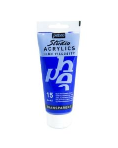 Pebeo High Viscosity Studio Acrylics - Dark Ultramarine Blue (15) - Tube of 100 ML