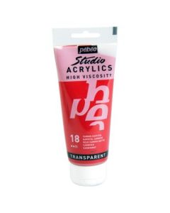 Pebeo High Viscosity Studio Acrylics - Naphthol Carmine (18) - Tube of 100 ML