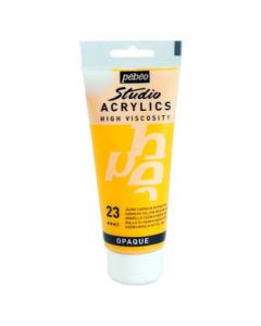 Pebeo High Viscosity Studio Acrylics - Medium Cadmium Yellow Hue (23) - Tube of 100 ML