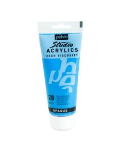 Pebeo High Viscosity Studio Acrylics - Cerulean Blue (28) - Tube of 100 ML