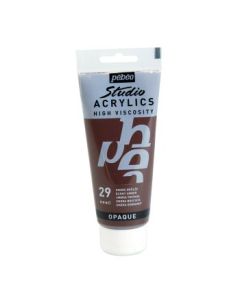 Pebeo High Viscosity Studio Acrylics - Burnt Umber (29) - Tube of 100 ML