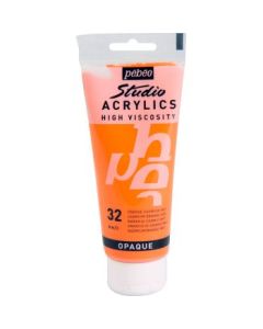 Pebeo High Viscosity Studio Acrylics - Cadmium Orange Hue (32) - Tube of 100 ML