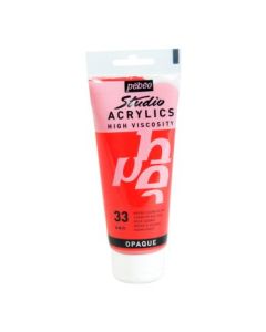 Pebeo High Viscosity Studio Acrylics - Cadmium Red Hue (33) - Tube of 100 ML