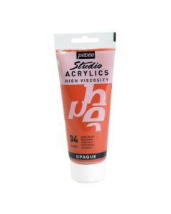 Pebeo High Viscosity Studio Acrylics - Red Ochre (34) - Tube of 100 ML