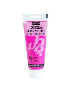 Pebeo High Viscosity Studio Acrylics - Azo Pink (55) - Tube of 100 ML