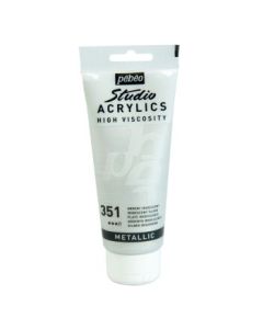 Pebeo High Viscosity Studio Acrylics - Silver (351) - Tube of 100 ML