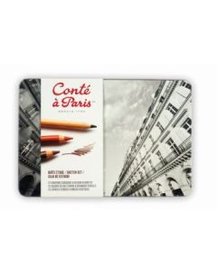 Conte a' Paris 12 Assorted Sketching & Drawing Pencils - Metal Box