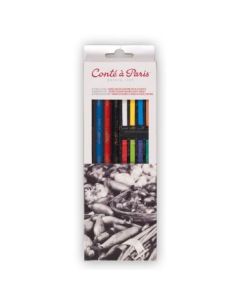 Conte a' Paris Studio Assorted Set of 12 Carres + 3 Pastel Pencils - Blister Pack