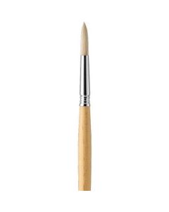 Escoda Clasico White Chungking Hog Bristle Brush - Series 5131 - Round Pointed - Long Handle - Size: 2/0