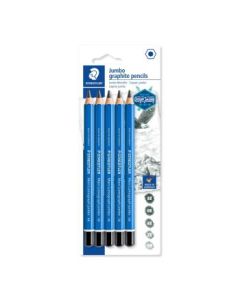 Staedtler Mars Lumograph Jumbo 100J - Drawing Graphite Pencil - Blistercard of 5 - Assorted Degrees