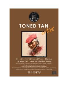 Art Essentials Toned Tan Artist Sketching Paper - Medium Surface 120 GSM - A4 - Polypack of 10 Sheets