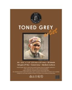 Art Essentials Toned Grey Artist Sketching Paper - Medium Surface 120 GSM - A4 - Polypack of 10 Sheets