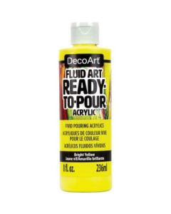 DecoArt FluidArt - Ready-to-Pour Acrylic Paint - 236 ML (8 Oz) Bottle - Bright Yellow (08)