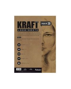 Scholar Artists' Toned Paper Kraft - A4 (29.7 cm x 21 cm or 8.3 in x 11.7 in) Sahara Fibrous Texture 170 GSM, Poly Pack of 20 Sheets