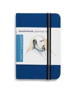 Speedball Hand Book Drawing Journal - Ultramarine Blue Woven Cloth Cover 140 GSM - 13.97 cm x 8.89 cm or 5.5" x 3.5" Pocket Portrait Travelogue of 64 Sheets