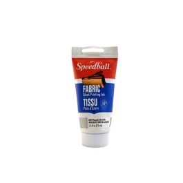 Speedball Fabric Block Printing Ink Metallic Silver - Tube of 2.5 Oz / 75 ML