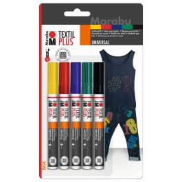 Marabu Textil Painter Plus - Blister Pack - Set of 5 Markers x 3 MM Universal Tip