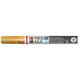 Marabu Porcelain & Glass Paint Marker - Universal Tip 1 - 2 MM - Gold (084)