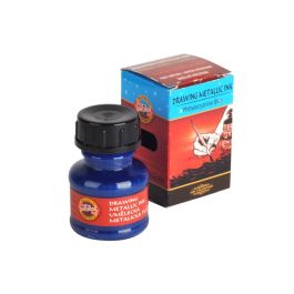 Koh-I-Noor Hardtmuth Metallic Artist's Drawing Ink - 20 GM Bottle - Phthalocyanine Blue (2410)