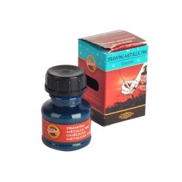 Koh-I-Noor Hardtmuth Metallic Artist's Drawing Ink - 20 GM Bottle - Turquoise (2460)