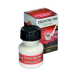 Koh-I-Noor Hardtmuth Artist's Drawing Ink - 20 GM Bottle - Titanium White (2100)