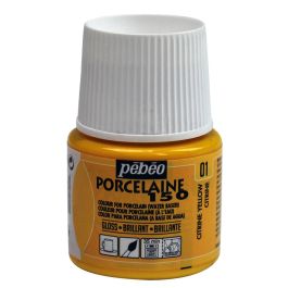 Pebeo Porcelaine 150 Paint - 45 ml bottle - Citrine Yellow (01)