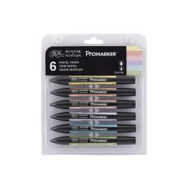 Winsor & Newton ProMarker - Twin Tip - Alcohol Based - Pastel Tones Set of 6