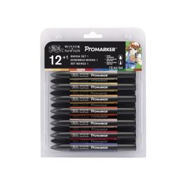 Winsor & Newton ProMarker - Twin Tip - Broad+Chisel - Alcohol Based - Manga Expansion Set 1