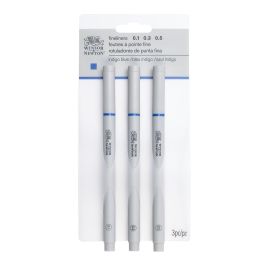 Winsor & Newton Fineliner Indigo Fine Point Pen- Assorted Set of 3 Pens