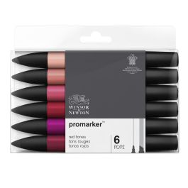 Winsor & Newton ProMarker - Twin Tip - Alcohol Based - Red Tones Set of 6