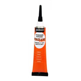 Pebeo Porcelaine 150 Outliner - 20 ml tube - Coral (02)