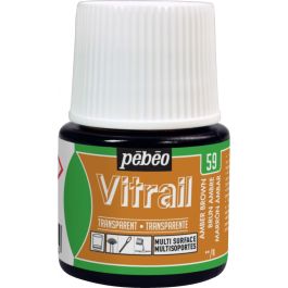 Pebeo Vitrail Paint - 45 ML Bottle - Amber Brown (059)