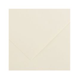 Canson Colorline Coloured Paper 50 cm x 65 cm or 19.68'' x 25.59'' Pearl White - Textured + Smooth 300 GSM - Pack of 10 Sheets