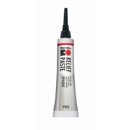 Marabu Relief Paste - Outliner for Glass & Porcelain - 20 ML Tube - Metallic Silver (782)