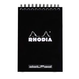 Rhodia - Classic Black - Wirebound - Dot Grid Notepad - A6 (148 mm x 105 mm or 4.1