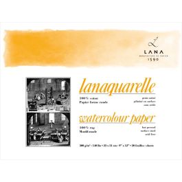 Lana Artists' Watercolour - Lanaquarelle Natural White 300 GSM 100% Cotton Paper