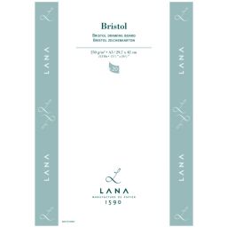 Lana Bristol A3 (29.7 cm x 42 cm) Extra White Ultra Smooth 250 GSM Paper, Short Side Glued Pad of 20 Sheets