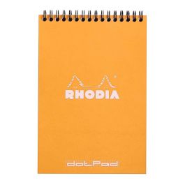 Rhodia - Classic Orange - Wirebound - Dot Grid Notepad - A5 (148 mm x 210 mm or 5.8