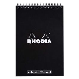 Rhodia - Classic Black - Wirebound - Dot Grid Notepad - A5 (148 mm x 210 mm or 5.8