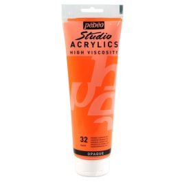 Pebeo High Viscosity Studio Acrylics - Cadmium Orange Hue (32) - Tube of 250 ML