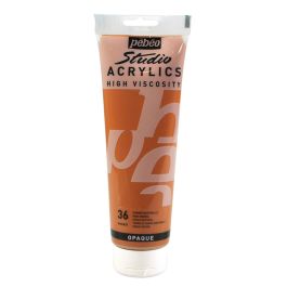 Pebeo High Viscosity Studio Acrylics - Raw Sienna (36) - Tube of 250 ML