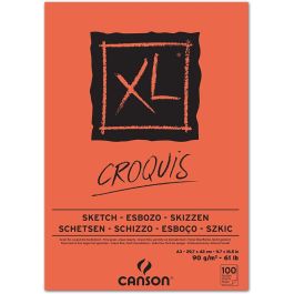 Canson XL Croquis - Drawing & Sketching Paper - 90 GSM A3 (29.7x 42 cm or 11.7 x 16.5'') - Pad of 100 Light Grain Sheets